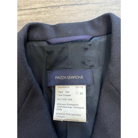 Piazza Sempione Women's Jacket IT. 40 Wool & Cashmere 4 Button Blazer, Black. - Picture 4 of 9